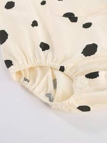 Peninsula Baby 夏季女宝宝波尔卡圆点二合一设计吊带连体衣 - 杏色 - 查看 7