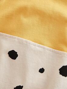 Peninsula Baby 夏季女宝宝波尔卡圆点二合一设计吊带连体衣 - 杏色 - 查看 8