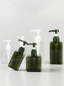 1 Pieza Botella De Viaje Vacía De Tipo Prensa Para Champú, Gel De Ducha, Desinfectante De Manos, Cosméticos Y Loción - Blanco - Ver 1