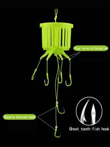 NIUTIANYANG 1入組碳素鋼釣魚鉤帶倒鉤 - 綠色 - 查看 4