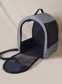 1入組滌綸面料寵物背包帶透氣網布適用於小寵物,適用於四季 - 深灰色 - 查看 5