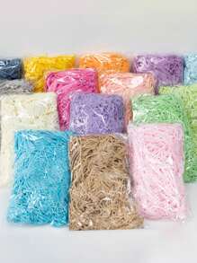 1pack 30g/50g/100g/200g/500g Colorful Raffia Shreds Paper Filler, Nest Grass, Suitable For Wedding Favor Boxes, Gift Boxes Packaging Valentine Day - Beige - View 3