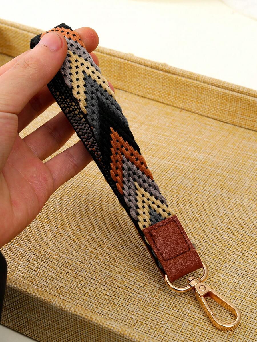 波西米亚风 1 件装女式拼色腕带饰品时尚钥匙扣用于钥匙装饰汽车配件包饰背包用于学校可爱哥特 Y2k 圣诞礼物创意包挂绳带身份证夹汽车配件包饰