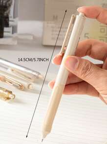 5 Chiếc Bút Gel Màu Đơn Giản Di Động Bút Bi Lăn Gel Cho Học Sinh, Viết, Vẽ Tranh - trắng - Xem 2