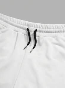 RueChic Pantaloni scurți cu șnur grafic pentru bărbați