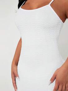 SHEIN PETITE Solid Cami Bodycon Dress - White - View 4