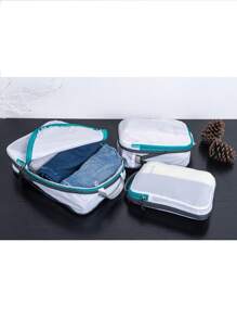 Alameda cái Túi lưu trữ du lịch Letter Graphic Nén đóng gói Cube Set cho hành lý xách tay, sắp xếp đóng gói du lịch cho ba lô đồ dùng học tập Ký túc xá đại học cần thiết cho trang trí phòng sinh viên Trang trí phòng ngủ - trắng - Xem 6