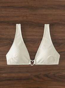 SHEIN Swim 心环相连比基尼泳裝上衣