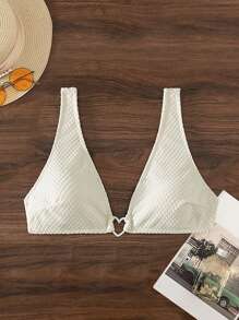 SHEIN Swim 心环相连比基尼泳裝上衣