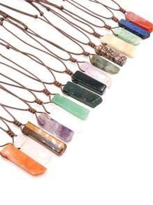 1 Cái Ngẫu Nhiên Thời Trang Pha Lê Tự Nhiên Viền Hình Học Mặt Dây Chuyền Vòng Cổ Ngày Quà Tặng Cho Nữ - Nhiều màu - Xem 2