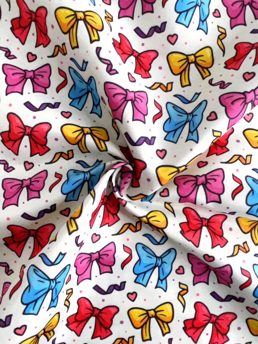 1 pieza Tela DIY con patrón de lazo - Multicolor - Ver 1