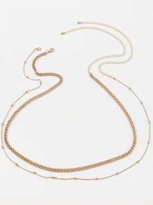 2入組/套前衛迷你球裝飾腰鏈適合女士適合夏天度假旅行 - 金色 - 查看 4