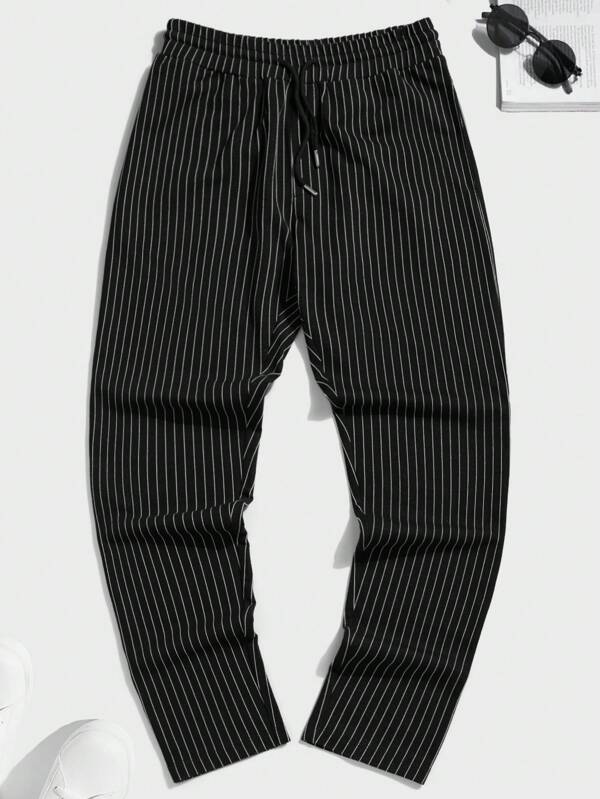 RueChic Pantaloni cu șnur cu dungi pentru bărbați