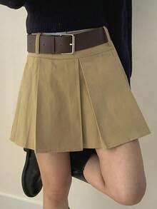 Rikumo 简约纯色百褶A字裙，休闲百搭的冬季单品