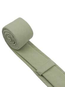 1入組男士素色休閒系帶日常裝飾 - 綠色 - 查看 3