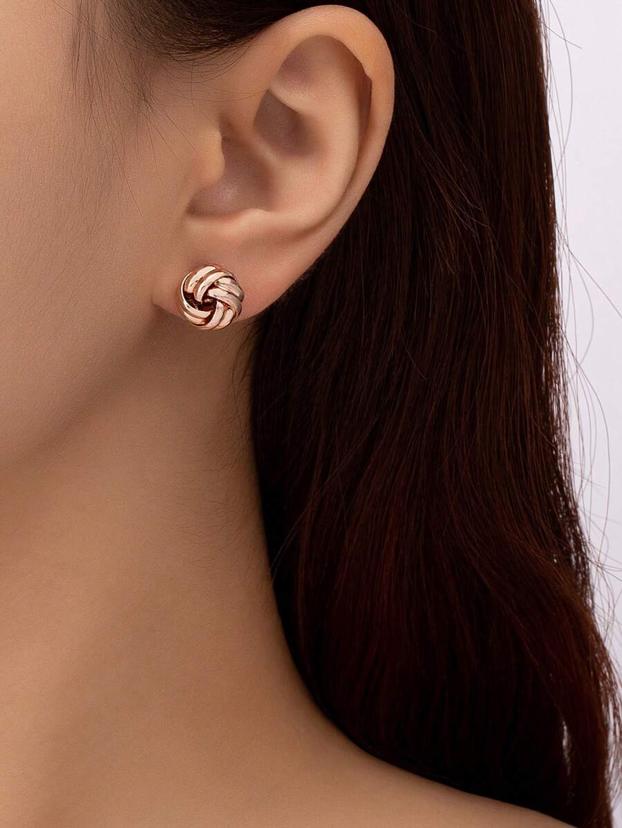 1 Tối Giản Hoa Vàng Họa Tiết Vòng Bông Tai Nữ Cho Hàng Ngày Phụ Kiện Trang Sức - Hồng - Xem 1