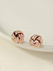 1 Tối Giản Hoa Vàng Họa Tiết Vòng Bông Tai Nữ Cho Hàng Ngày Phụ Kiện Trang Sức - Hồng - Xem 2