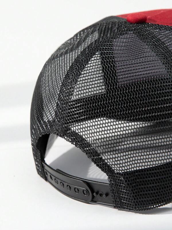 1pc Men Animal Embroidered Patch Decor Casual Trucker Hat For Outdoor