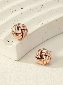 1 Tối Giản Hoa Vàng Họa Tiết Vòng Bông Tai Nữ Cho Hàng Ngày Phụ Kiện Trang Sức - Hồng - Xem 3