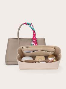 Organisateur d'insert pour sac à main de luxe pour fête, sac de voyage, sac cosmétique, sac doublure classique portable, sac de maquillage. Accessoires de sac pour les adolescentes, les femmes, les étudiantes, les employés de bureau. Cadeau idéal pour la Saint-Valentin, les fournitures scolaires, les cadeaux pour enseignants, accessoires pour enseignants, rentrée scolaire