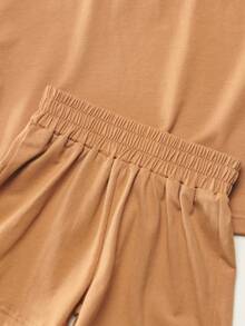 Bộ đồ Em bé màu trơn - màu nâu - Xem 4