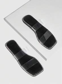 女士透明帶時尚夏天平底涼鞋