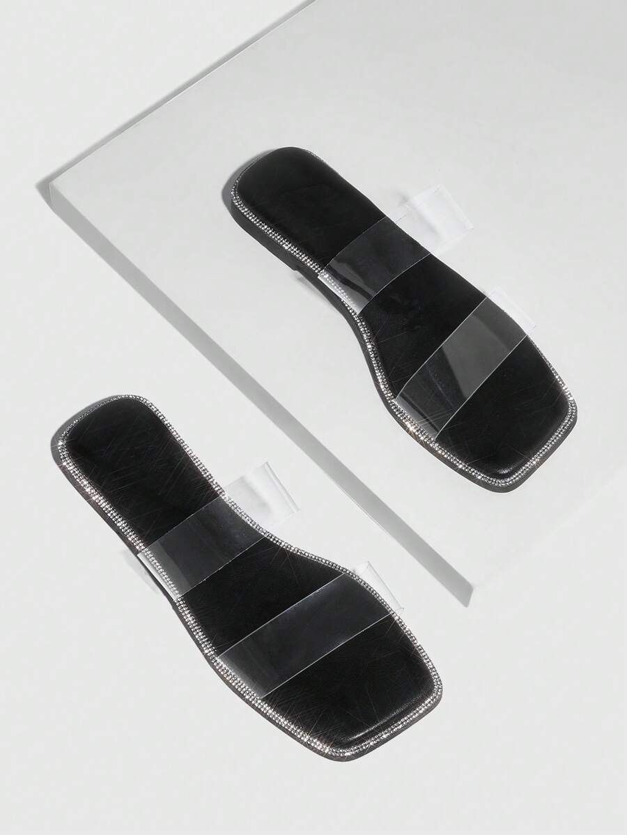 女士透明帶時尚夏天平底涼鞋