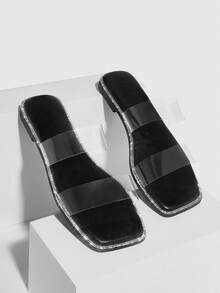 女士透明帶時尚夏天平底涼鞋