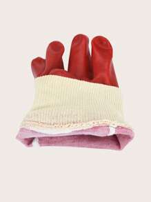 1pair Rubber Two Tone Anti-scratch Glove For Small Animal For Training - Red - View 3