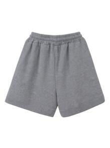High Waist Casual Summer Shorts With Drawstring Waist, Suitable For Daily Wear And Vacation - Light Grey - View 3