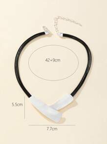 1入組休閒幾何裝飾項鍊適合女士日常裝飾 - 彩色 - 查看 3