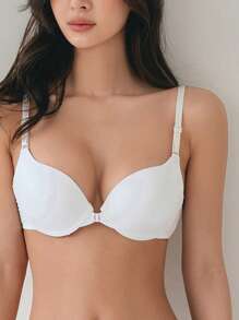 DAZY Solid Underwire Bra - White - View 1