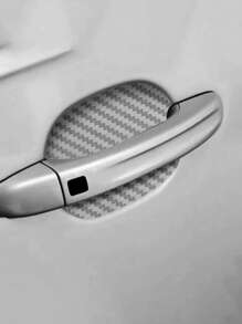 4 miếng dán bảo vệ tay lái xe mô hình hình học - Bạc - Xem 1