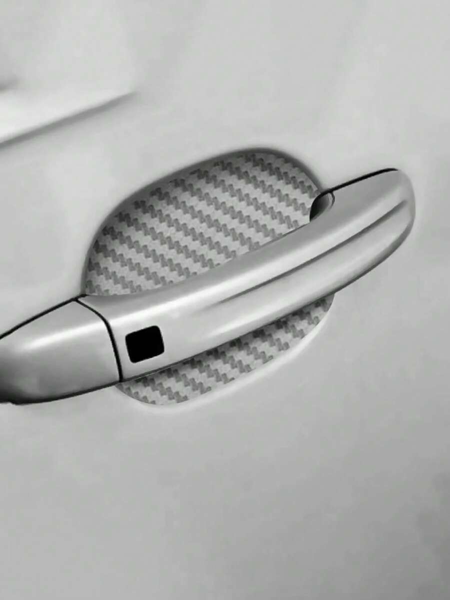 4 miếng dán bảo vệ tay lái xe mô hình hình học - Bạc - Xem 1