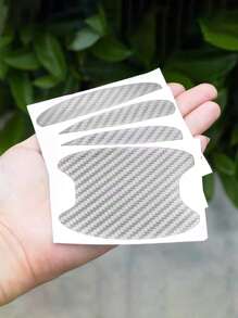 4 miếng dán bảo vệ tay lái xe mô hình hình học - Bạc - Xem 2