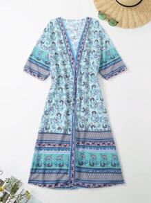 Allover Print Kimono - Multicolor - View 3