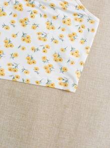 SHEIN Qutie Áo khoác và áo lót dành cho xe tăng nữ Lộ Lưng Tương phản ren Họa tiết hoa Boho - Nhiều màu - Xem 5