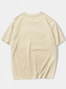 ROMWE MEN Street Life 男士汽車印花T恤 - 卡其色 - 查看 2