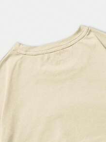 ROMWE MEN Street Life 男士汽車印花T恤 - 卡其色 - 查看 3