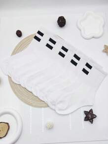 10對女性條紋休閒運動襪 - 彩色 - 查看 1