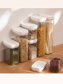 1pc Clear Food Storage Jar - Clear - View 5