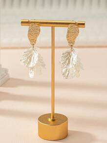 1對時尚花朵裝飾耳墜適合女士日常裝飾 - 彩色 - 查看 4