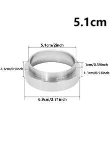 1pc Stainless Steel Coffee Ring Back To School - Silver - View 2
