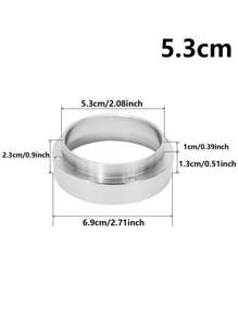 1pc Stainless Steel Coffee Ring Back To School - Silver - View 3
