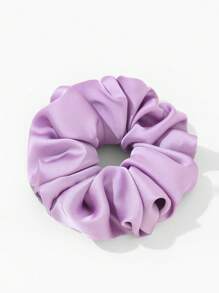 1pc Women Minimalist Solid Casual Scrunchie Scrunchies Hair Ties Scrunchy Hair Ties Ponytail Head Accessories Elastic Band Beauty Home Hair Accessories - Mauve Purple - View 4
