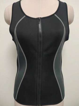Sports Outdoor 1pc Striped Polyamide Zipper Sports Vest Shapewear Waist Trainer Corset