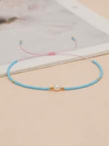 1 Miếng Tự nhiên Baroque & Cơm Đồ Trang trí ngọc trai Có thể điều chỉnh Vòng tay - Nhiều màu - Xem 1