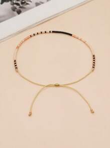 1pc Colorful Beaded Adjustable Bracelet For Women, Fashionable Daily Wear, Suitable As New Year Gift - Multicolor - View 2