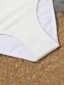 Tween Girl Plain Bikini Set Summer Beach - White - View 4