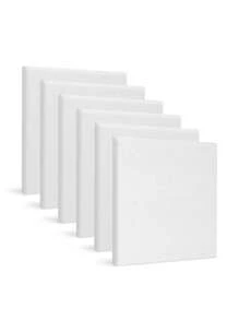 6pcs Solid Color Square Painting Canvas, Simple Multi-Purpose Canvas Board For Painting Back To School,Back To School,School Supplies